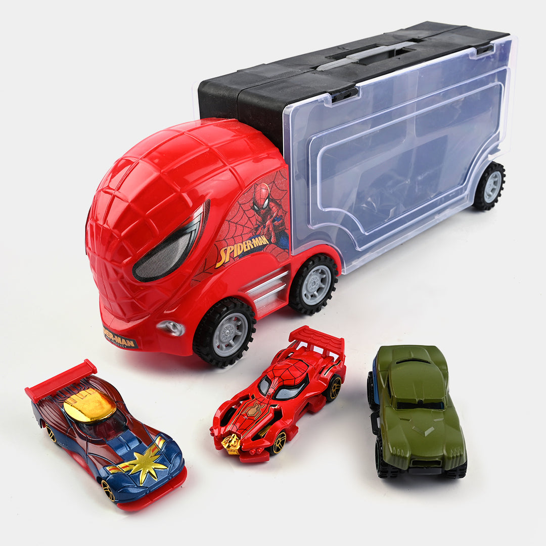 Transport Car Carrier With 3PC Alloy Cars Toy