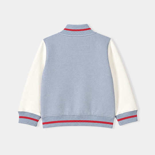 Girls Fleece Bomber Jacket Character-Blue.Fog