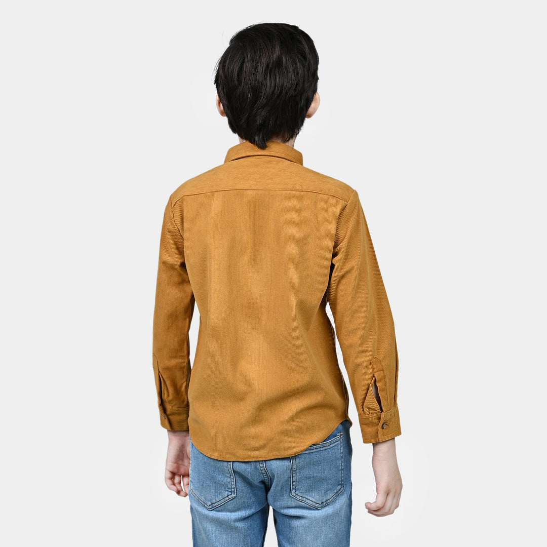 Boys Corduroy Casual Shirt F/S (Wats Up)-Mustard