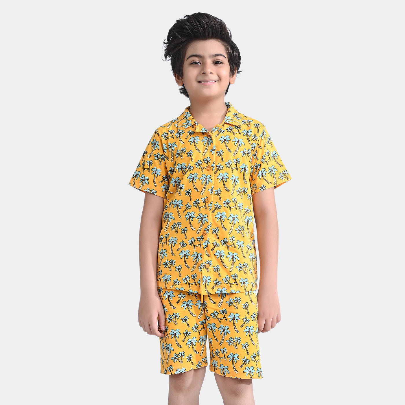 Boys Jersey/Terry 2 Piece Suit Palm Trees-Citrus
