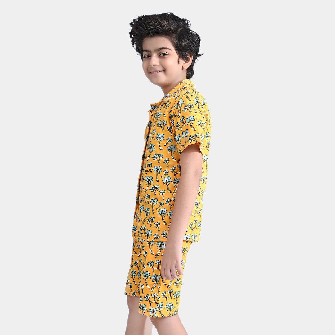 Boys Jersey/Terry 2 Piece Suit Palm Trees-Citrus