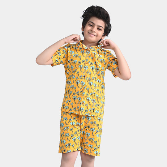 Boys Jersey/Terry 2 Piece Suit Palm Trees-Citrus