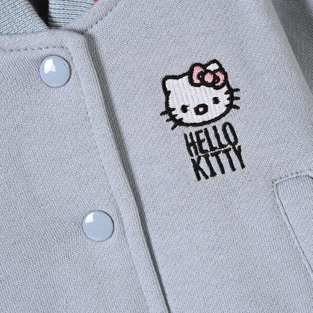Infant Girls Fleece Bomber Jacket Character-Blue.Fog