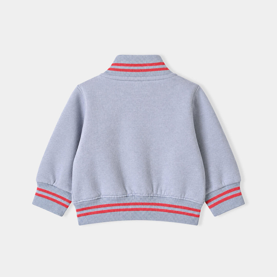 Infant Girls Fleece Bomber Jacket Character-Blue.Fog
