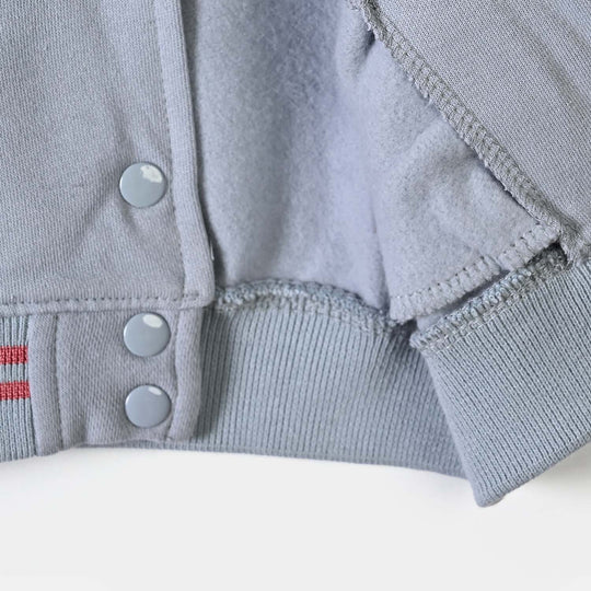 Infant Girls Fleece Bomber Jacket Character-Blue.Fog