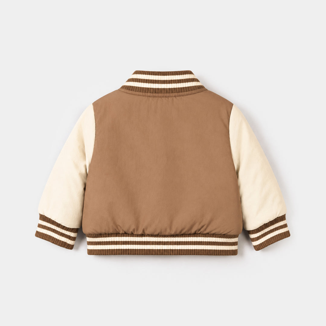 Infant Boys Polyester Puffer Jacket Cute Bear-BROWN