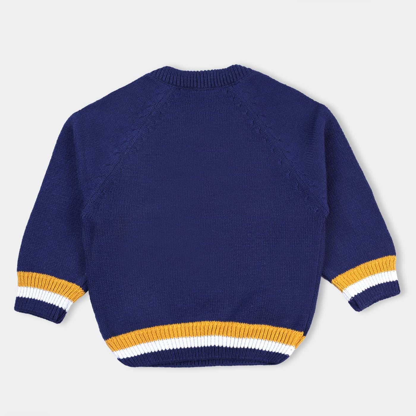 Infant Girls Cotton Full Sleeve Sweaters Embroidered-Navy Blue