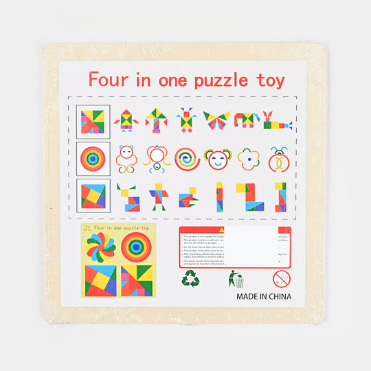 Wooden Slate 3 In 1 Puzzle Toy for Kids