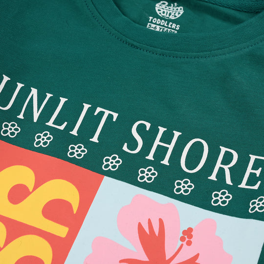 Girls Jersey/Terry T-Shirt Sunlit Shores - Green