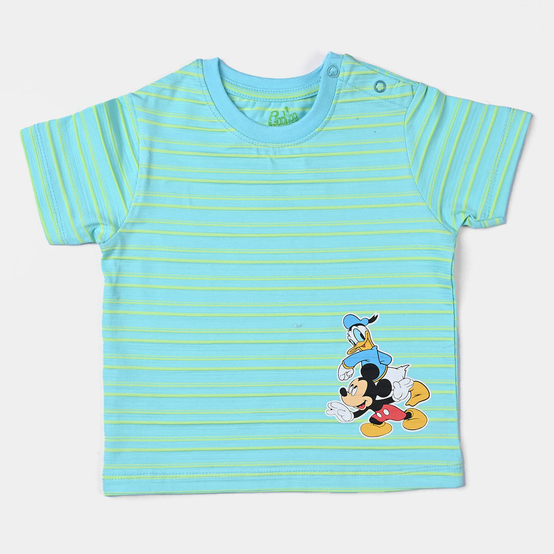 Infant Boys Poly Cotton Jersey Round Neck T-Shirt Character -T. Turquois