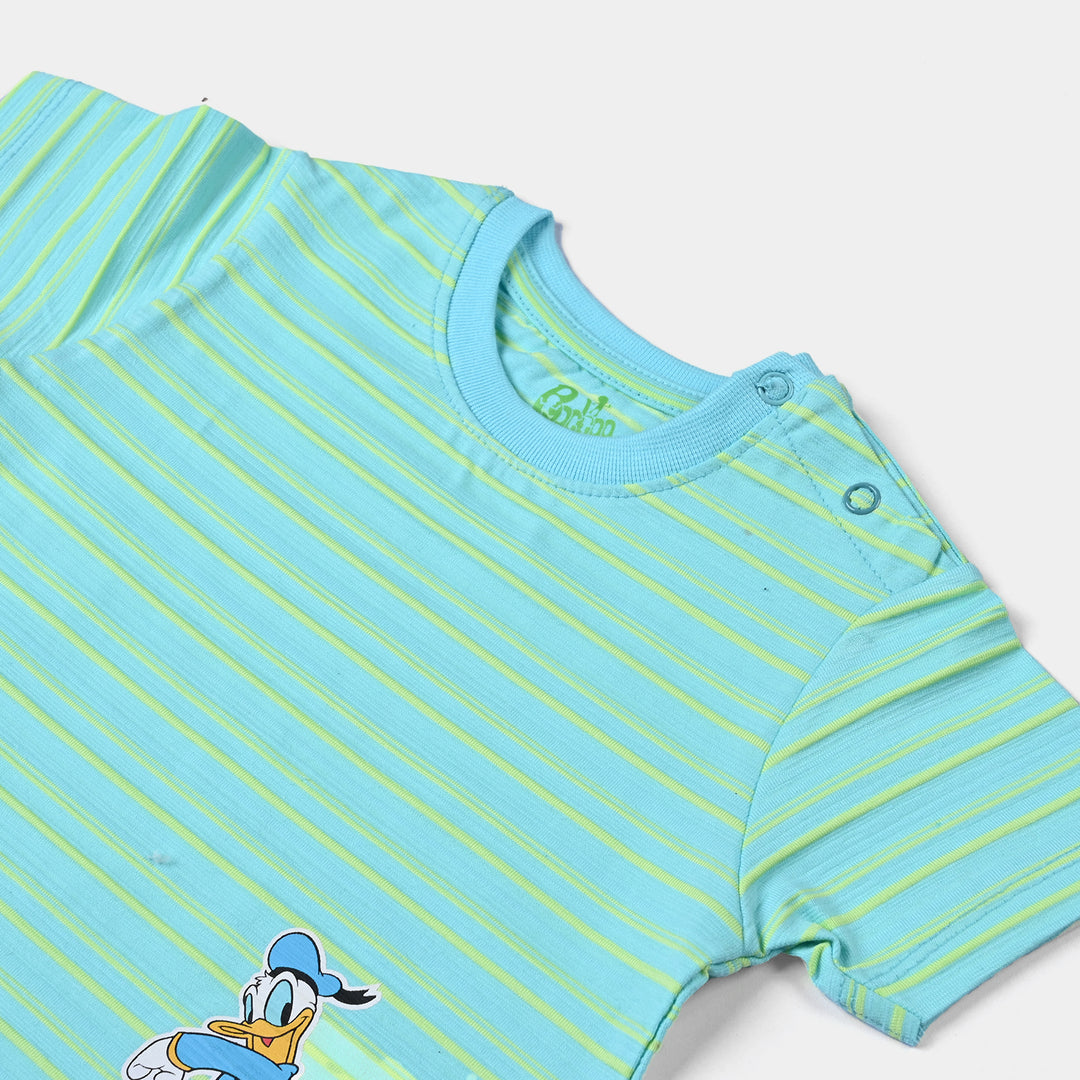 Infant Boys Poly Cotton Jersey Round Neck T-Shirt Character -T. Turquois