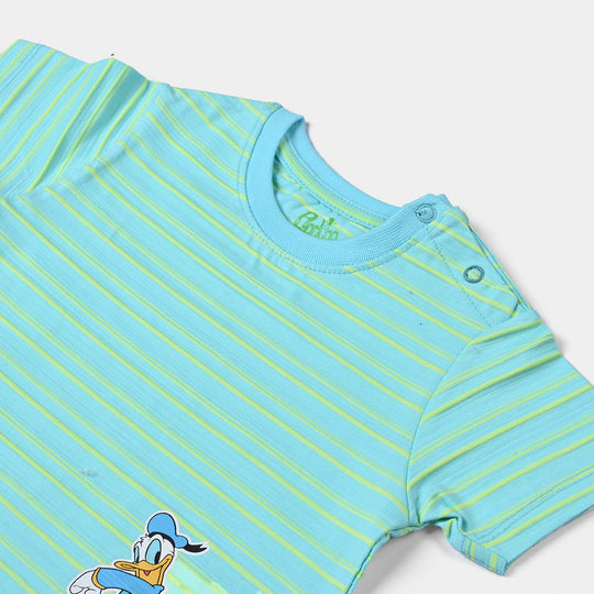 Infant Boys Poly Cotton Jersey Round Neck T-Shirt Character -T. Turquois