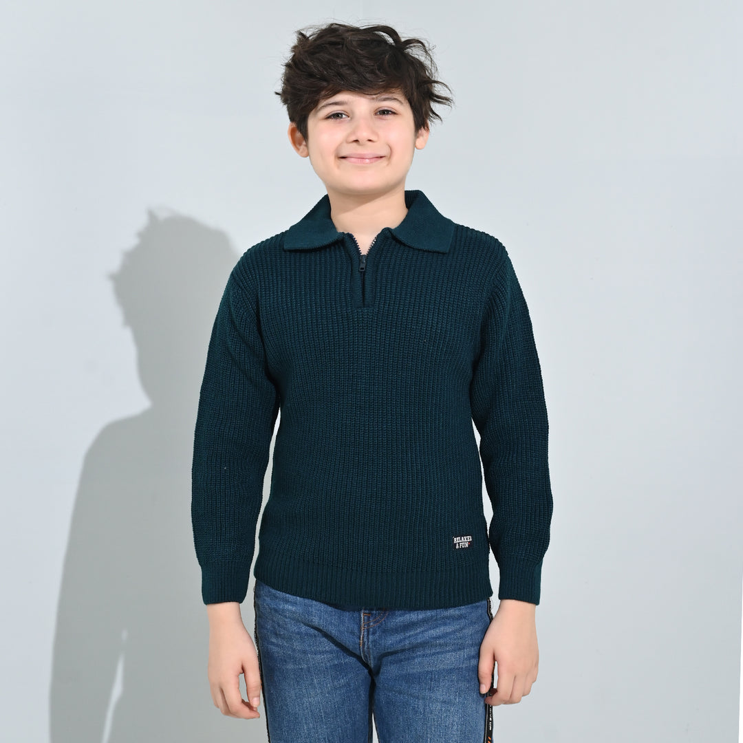 Boys Acrylic Sweater-Crystal Teal - Teal
