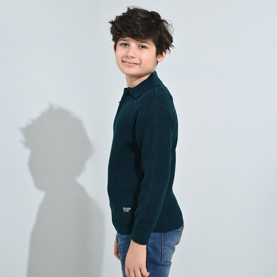 Boys Acrylic Sweater-Crystal Teal - Teal