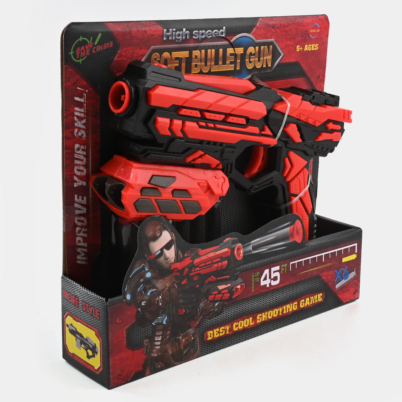 Short and Soft Gun high Speed Bullet Gun Red