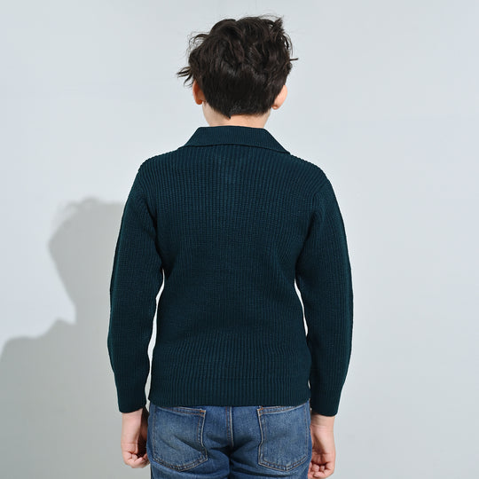 Boys Acrylic Sweater-Crystal Teal - Teal