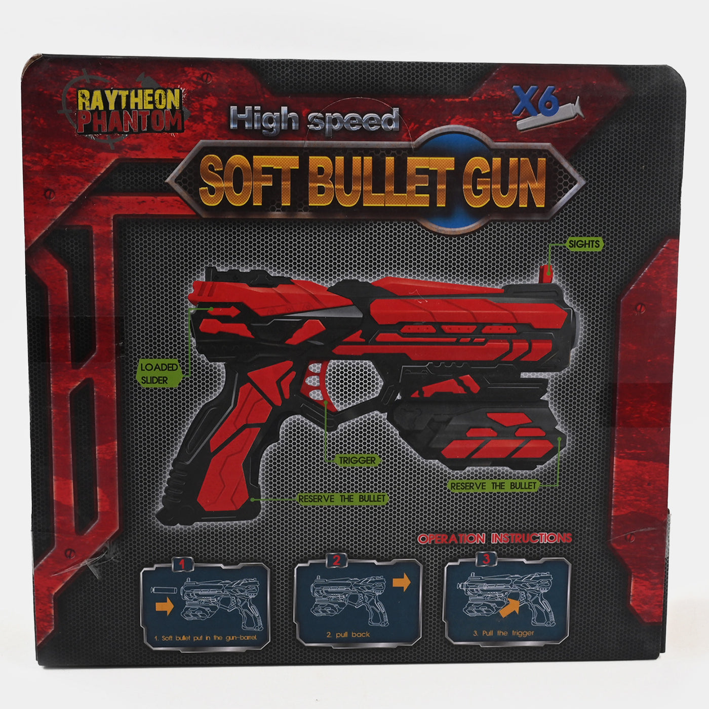 Short and Soft Gun high Speed Bullet Gun Red