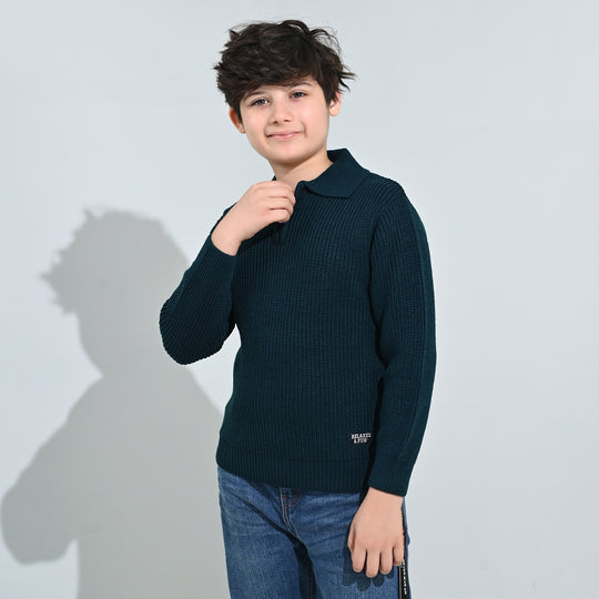 Boys Acrylic Sweater-Crystal Teal - Teal