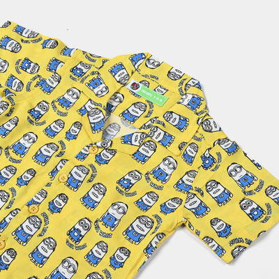 Infant Boys Cotton Viscose Casual Shirt -Yellow