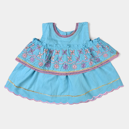 Infant Girls Jacquard 2PCs Little Aqua-Aqua Blue