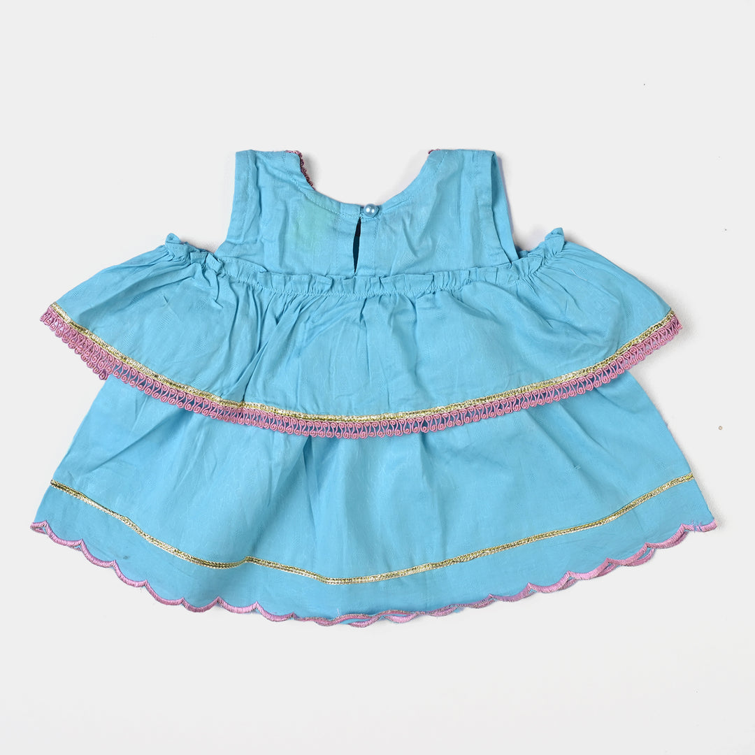 Infant Girls Jacquard 2PCs Little Aqua-Aqua Blue