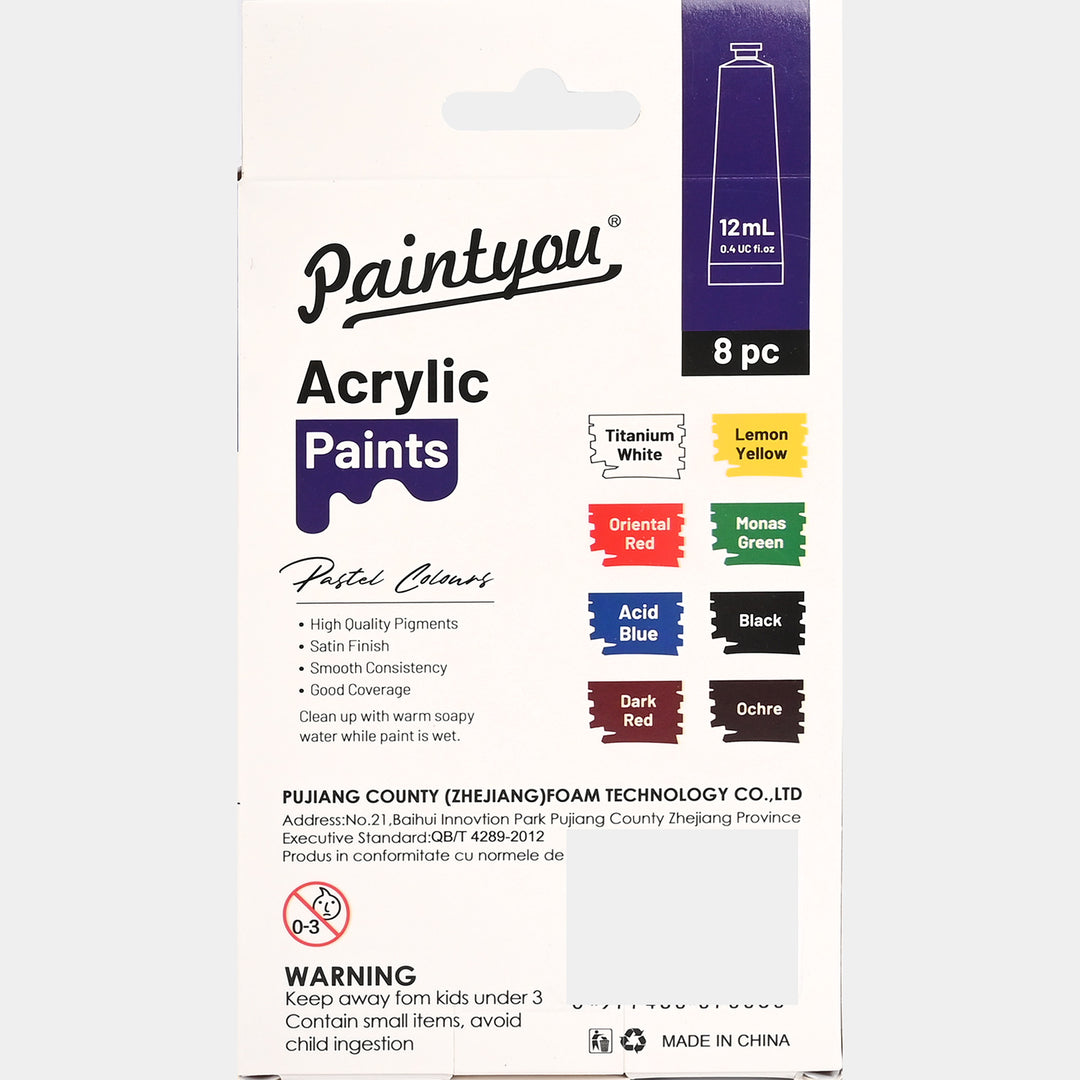 Acrylic Paints – Pastel Colours 8Pcs