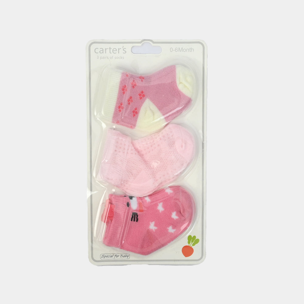 Carters Baby Socks 3Pcs | 0-6M