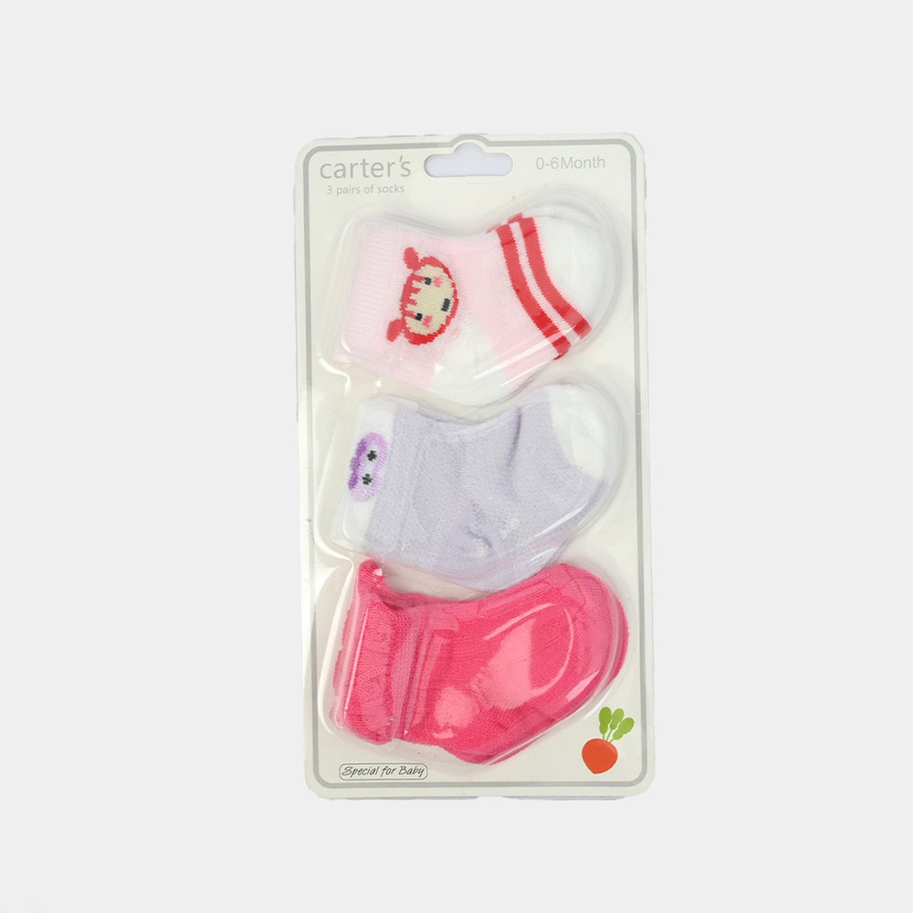 Carters Baby Socks 3Pcs | 0-6M