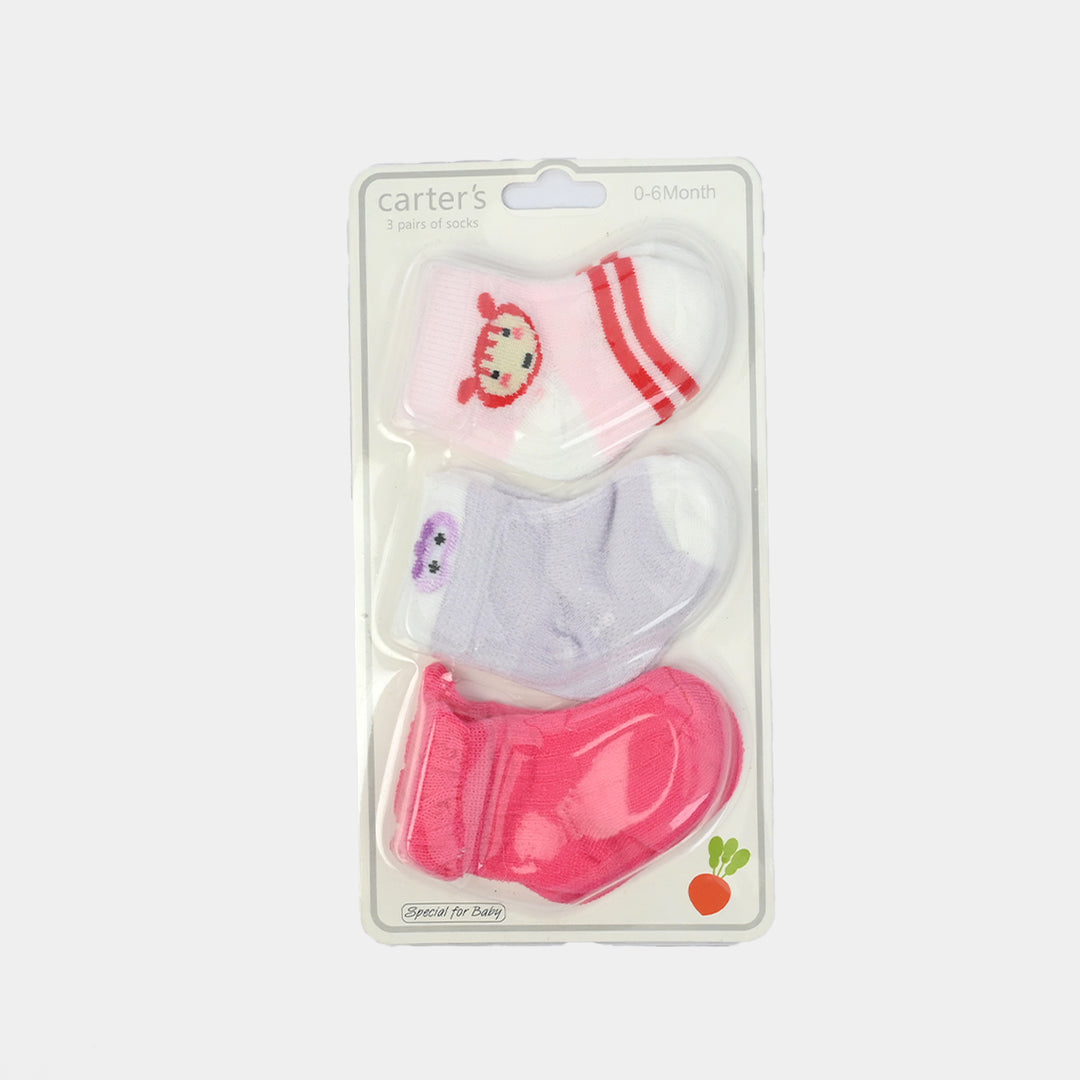 Carters Baby Socks 3Pcs | 0-6M