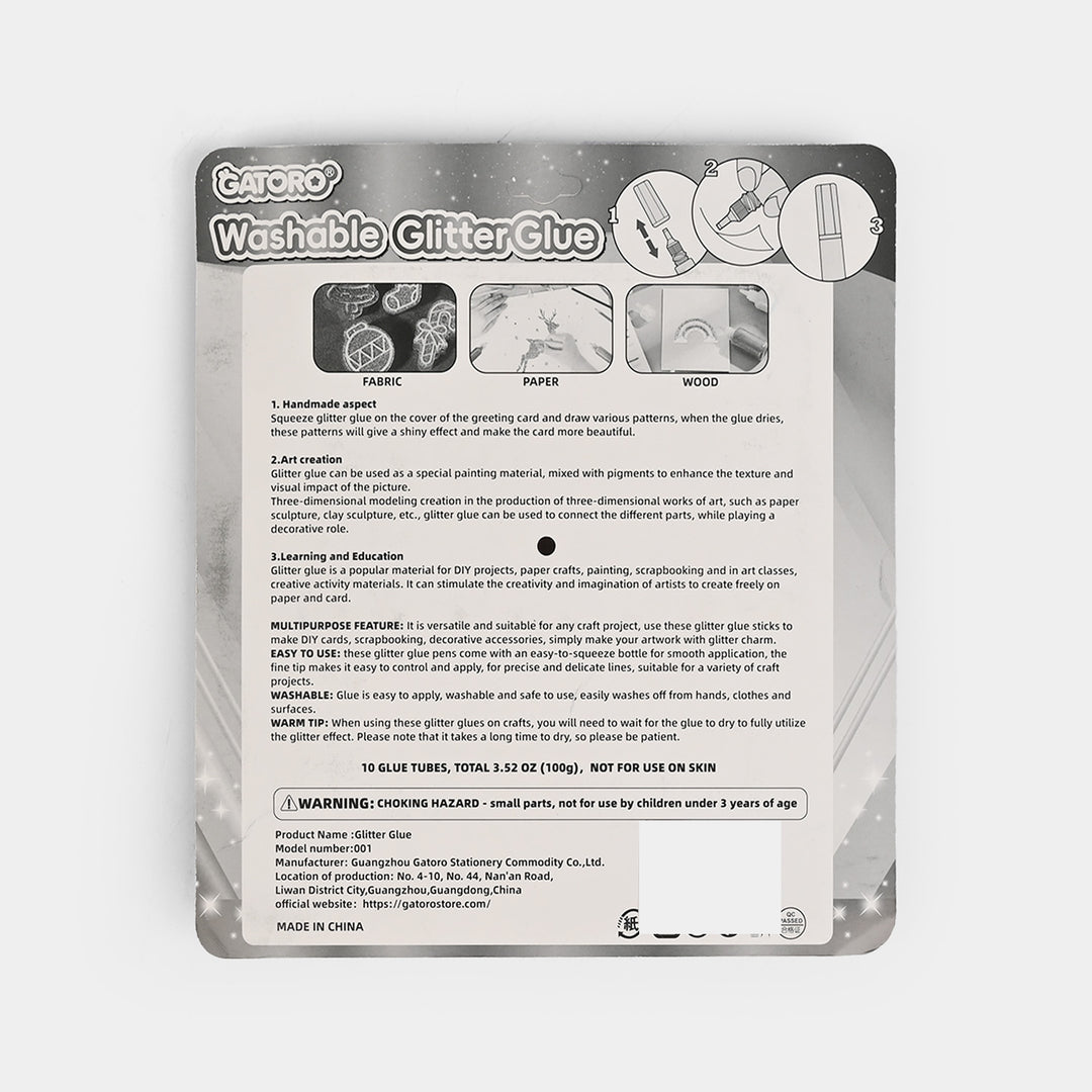 Washable Glitter Glue & Shiny Glitter Set