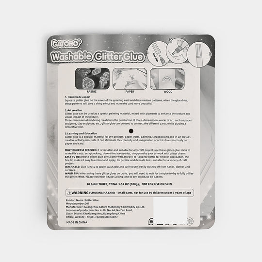 Washable Glitter Glue & Shiny Glitter Set