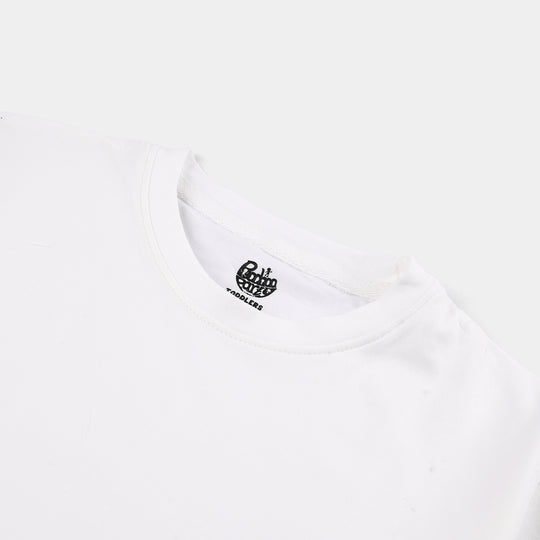 Boys Lycra Jersey Basic T-Shirt - White