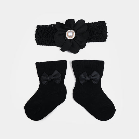 Baby Headband & Matching Socks Set
