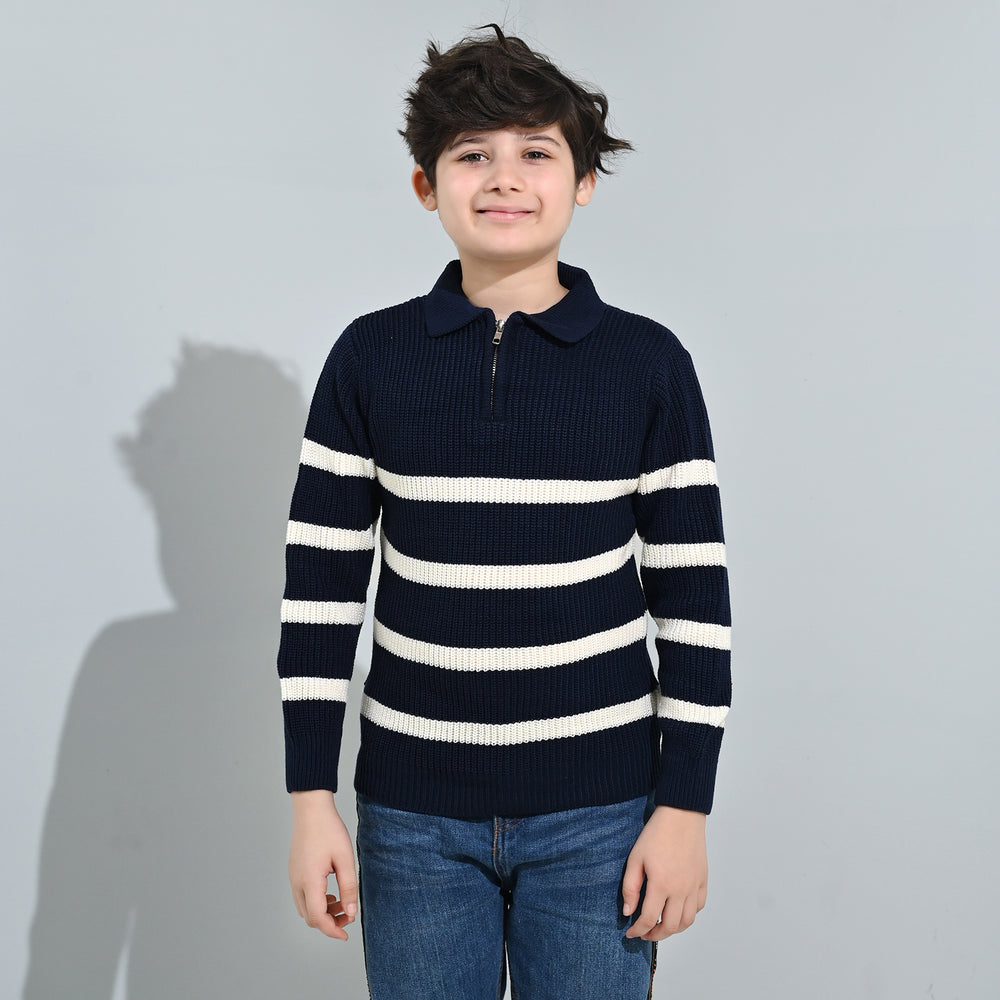 Boys Acrylic Sweater-Greece - Teal.Blue