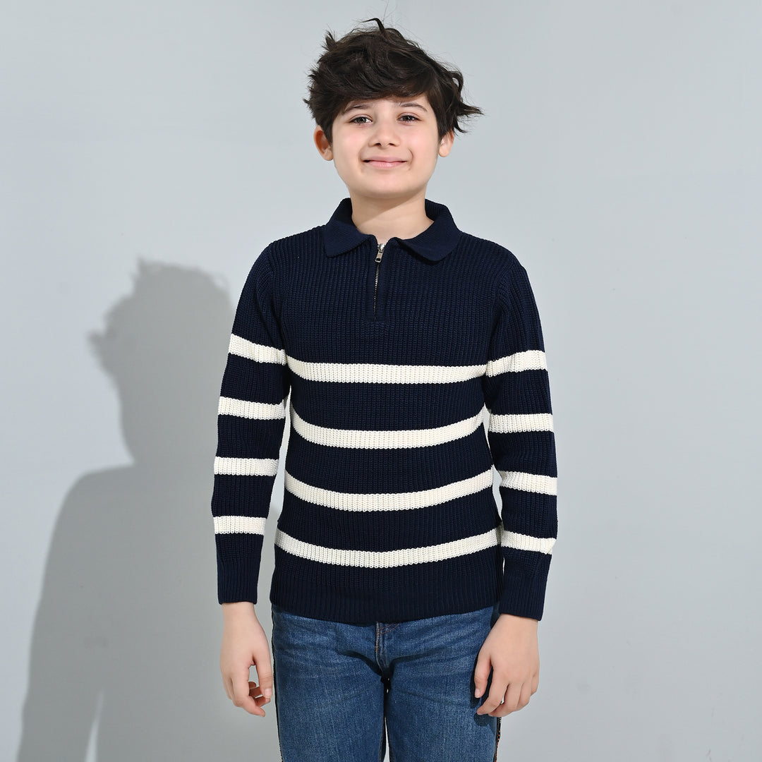 Boys Acrylic Sweater-Greece - Teal.Blue