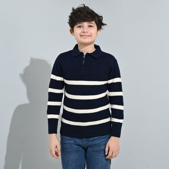 Boys Acrylic Sweater-Greece - Teal.Blue