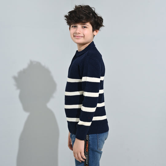 Boys Acrylic Sweater-Greece - Teal.Blue