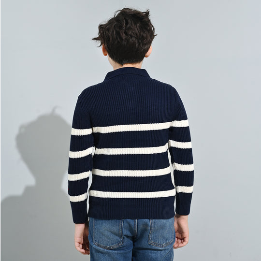Boys Acrylic Sweater-Greece - Teal.Blue