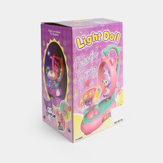 Electric Light Doll Colorful Swing Musical Playset