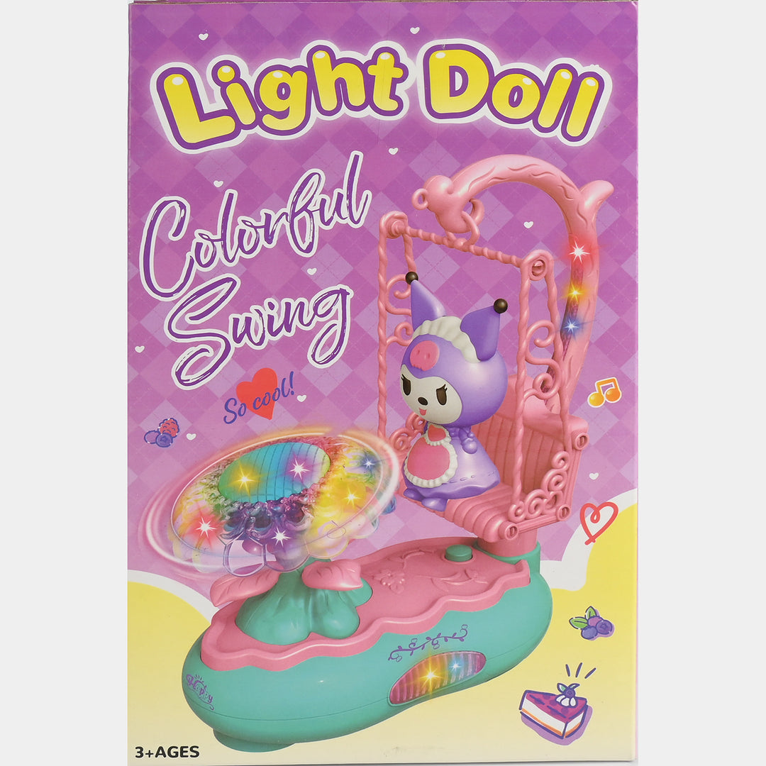 Electric Light Doll Colorful Swing Musical Playset