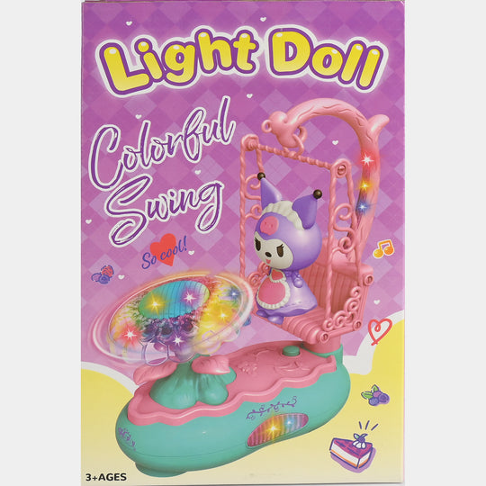 Electric Light Doll Colorful Swing Musical Playset