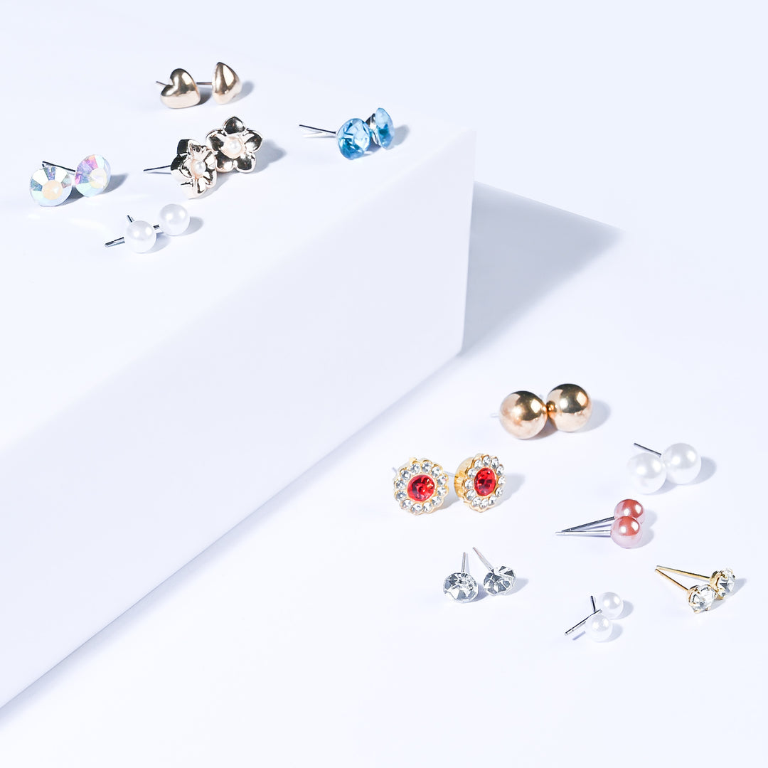 12 Pairs Charming Ears Studs/Tops For Girls