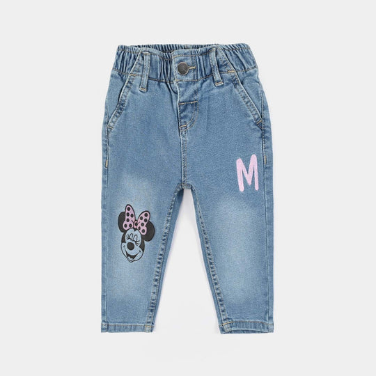 Infant Girls Denim Stretch Pant-Light Blue