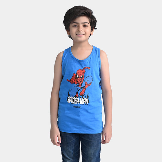 Boys Cotton Jersey Sando Character-B.Blue