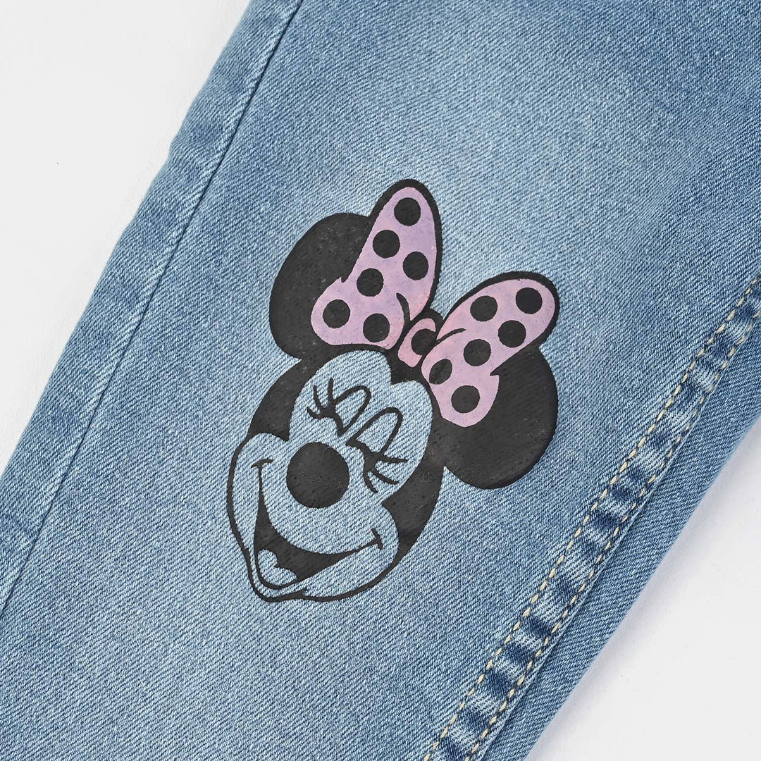 Infant Girls Denim Stretch Pant-Light Blue