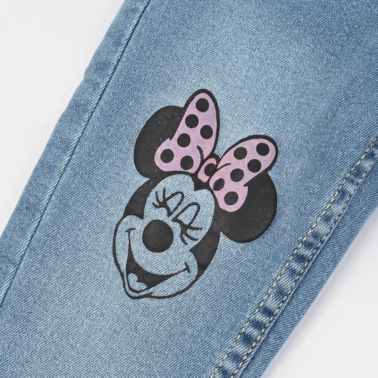 Infant Girls Denim Stretch Pant-Light Blue
