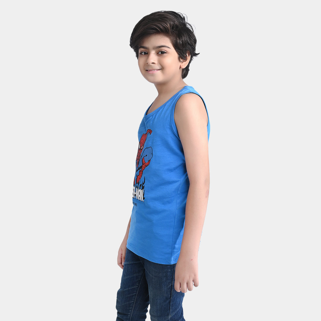 Boys Cotton Jersey Sando Character-B.Blue