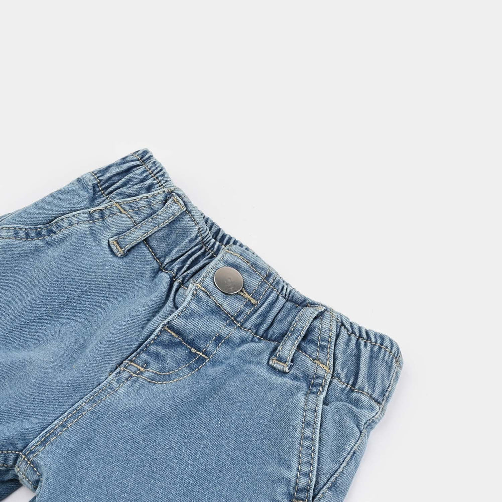 Infant Girls Denim Stretch Pant-Light Blue