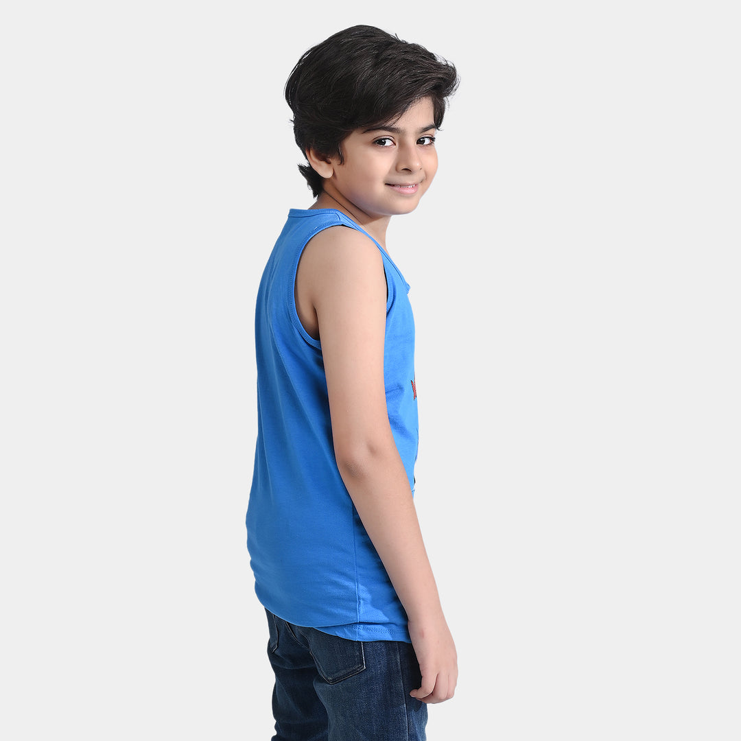 Boys Cotton Jersey Sando Character-B.Blue