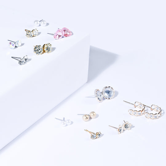 12 Pairs Charming Ears Studs/Tops For Girls